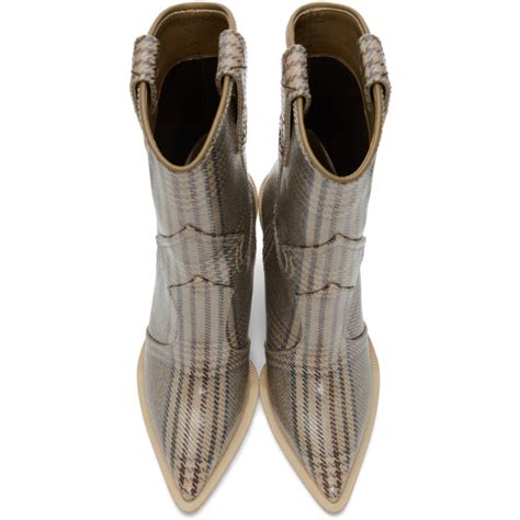 fendi boot size 6|Fendi plaid cowboy boots.